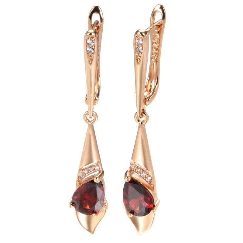 Japan And South Korea Simple Zircon Earrings Women's Ear Clip Kazakhstan